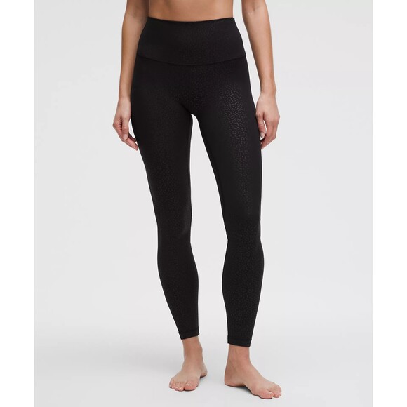 Lululemon Align High-Rise Pant 25" Size 6 Leopard Daisy Emboss Black Authentic - Picture 1 of 7